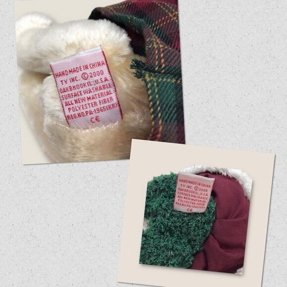 Ty SantaBear & Mrs Santabear 2 SET Beanie Babies 2000 Christmas Decor - Picture 8 of 9